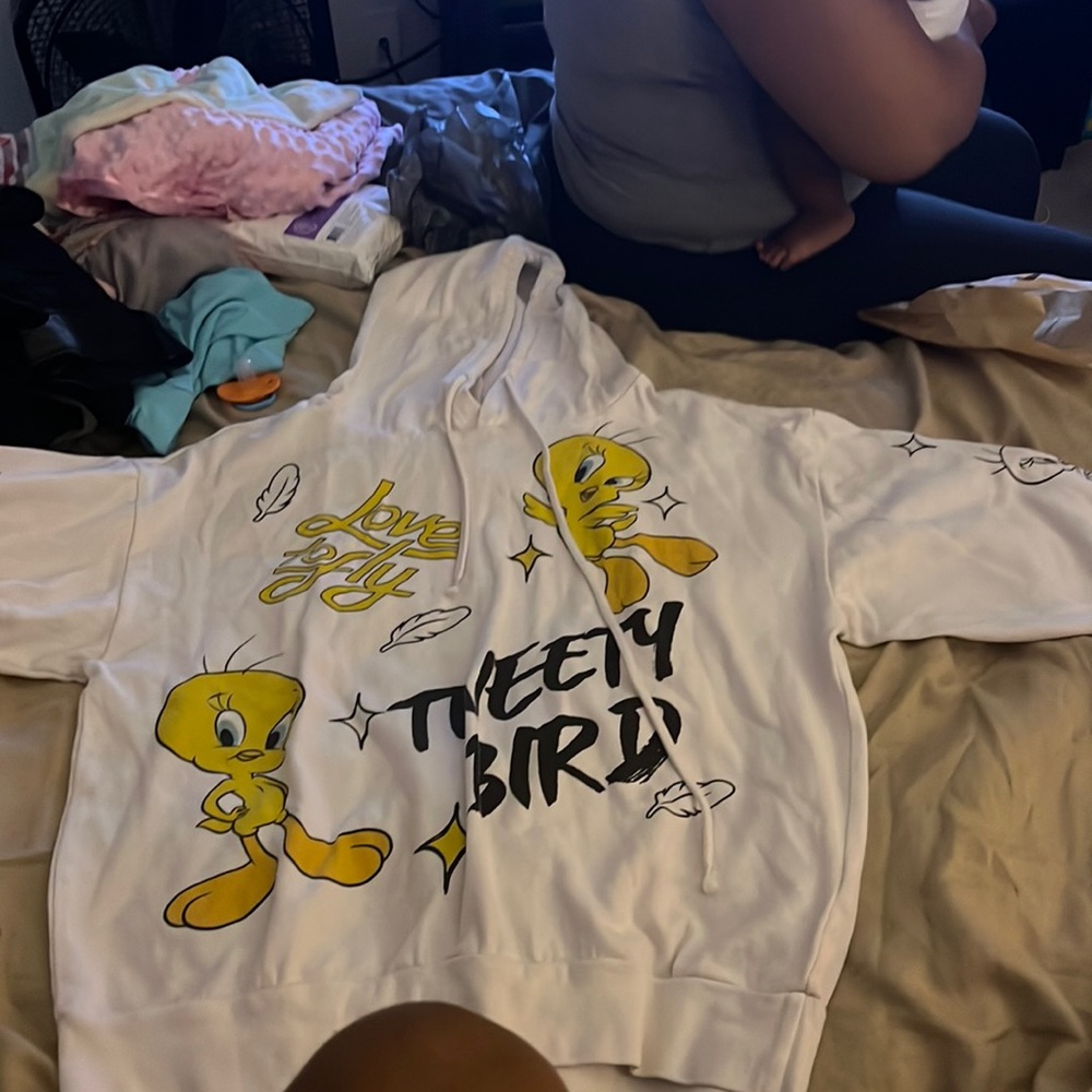 White tweeter bird hoodie